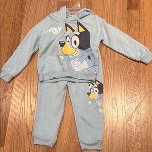 Bluey Kids Hoodie Sweatshirt & Joggers - Light Blue size 3T NEW